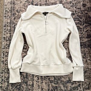 Nordstrom White Sweater with Zip Collar